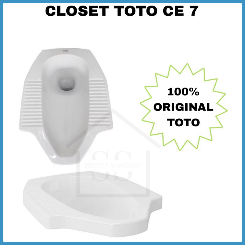 Closet Jongkok TOTO Original CE 7 Kloset Putih /One Piece Bowl Closet