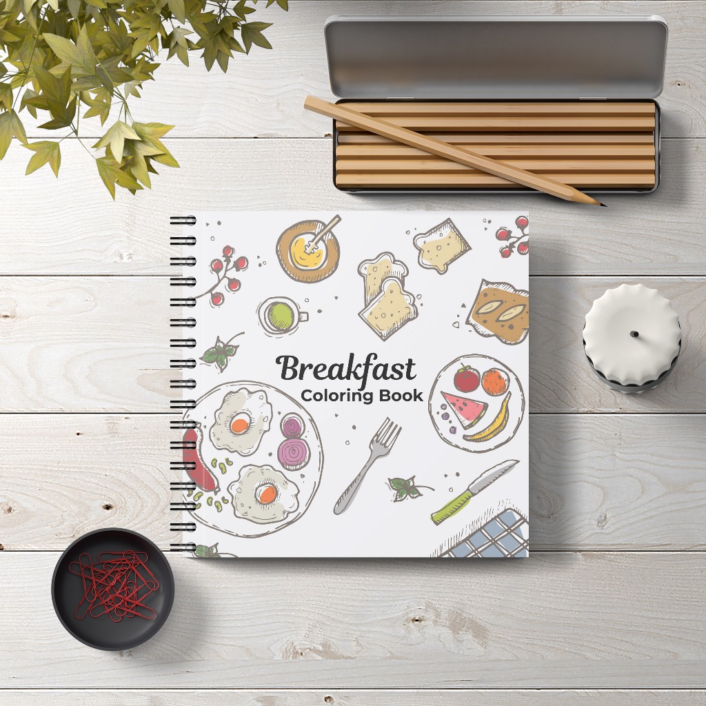 

YUH Coloring Book Breakfast Edition Buku Mewarnai Dewasa Buku Sketsa Spiral Tebal