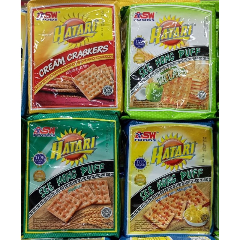 

ASW FOODS Hatari biskuit see hong puff malkist cream crackers 245gr