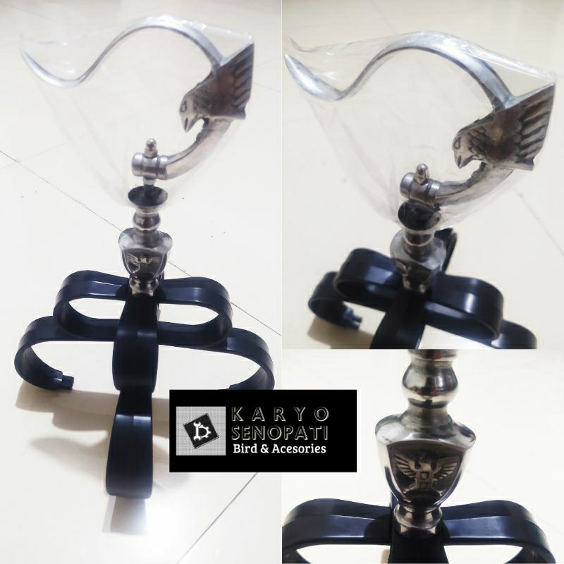 gantungan radja silver + cakram murai batu mahkota sangkar kandang murai batu aksesoris sangkar buru