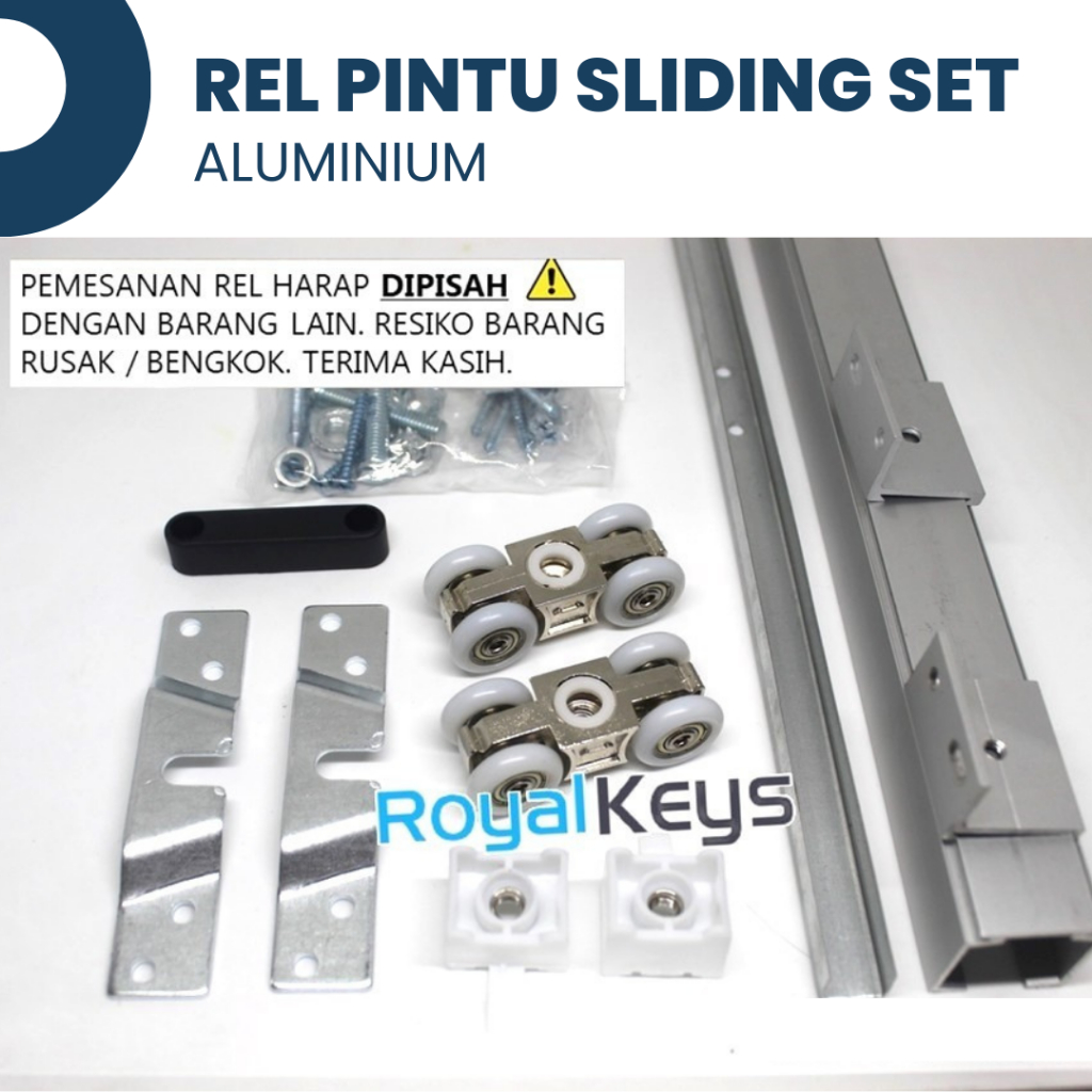 Rel Pintu Geser Sliding Sleding Roda Gantung 1.6 Meter 160 cm J2 A2 Aluminium Alumunium Kayu Besi