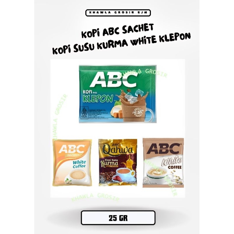 

KALSEL ABC QAHWA KOPI SUSU KURMA WHITE KLEPON 1 SACHET 25 GR