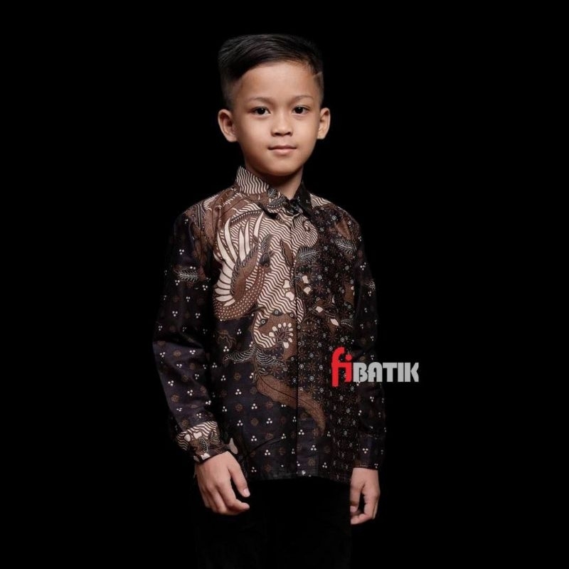 kemeja batik anak cowok batik anak laki laki 1-12 tahun kemeja anak batik printing katun adem baju b