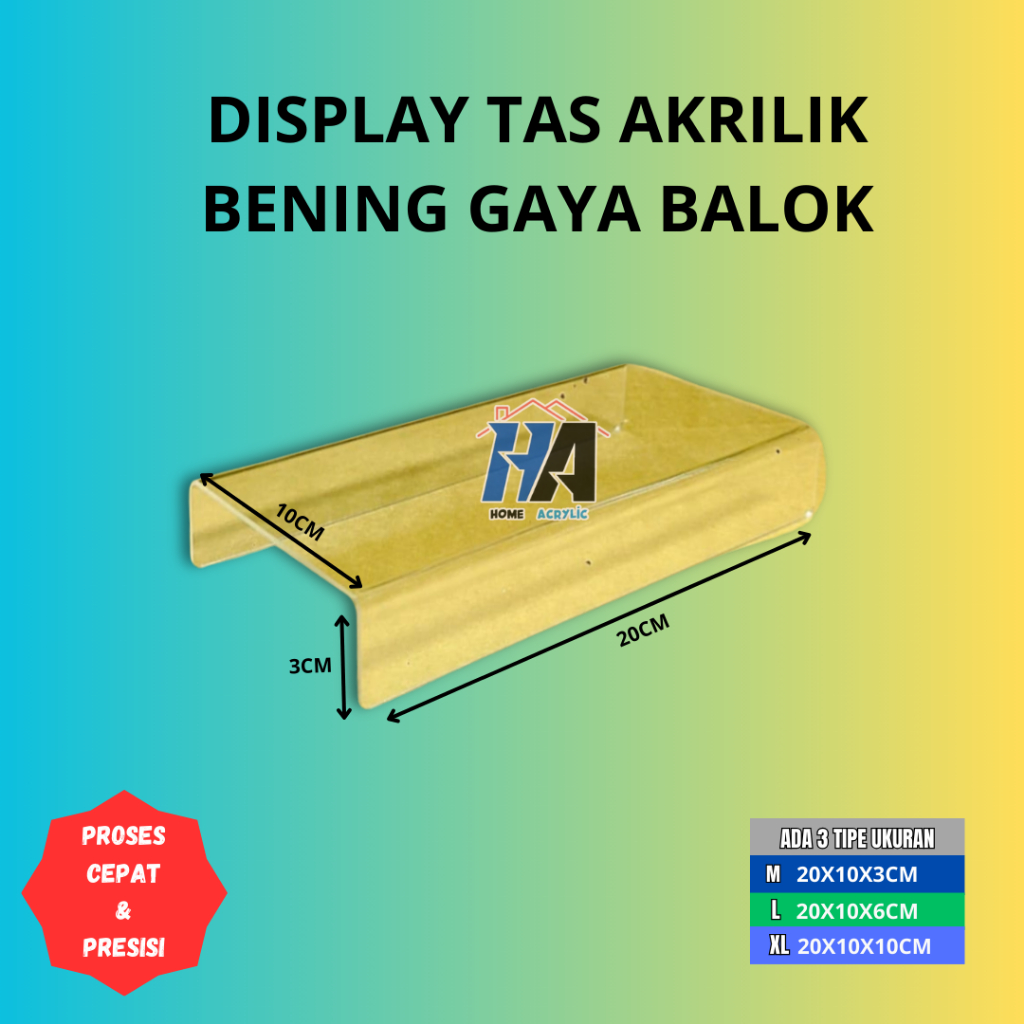 STAND DISPLAY BALOK AKRILIK STAND TAS SEPATU DISPLAY SERBAGUNA ACRYLIC TEBAL 2MM AESTHETIC