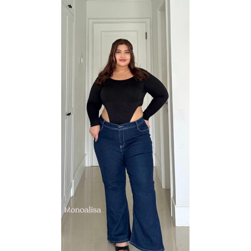 celana jeans jumbo wanita celana jeans highwaist super jumbo