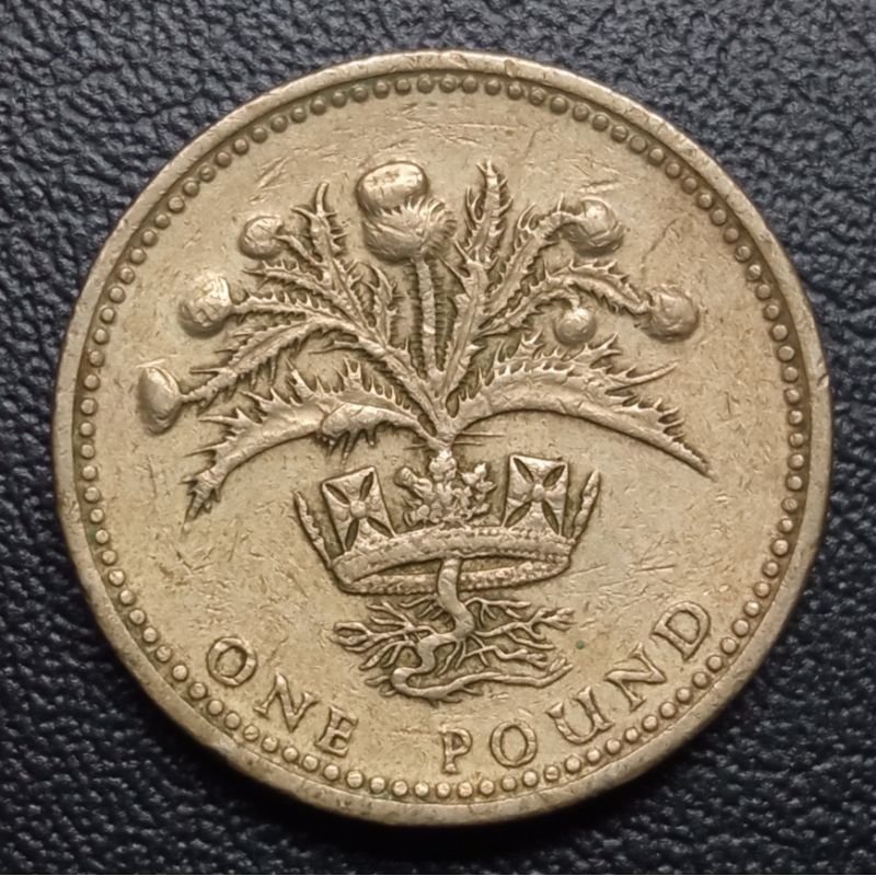 Koin Kuno Inggris 1 Pound Thistle Skotlandia
