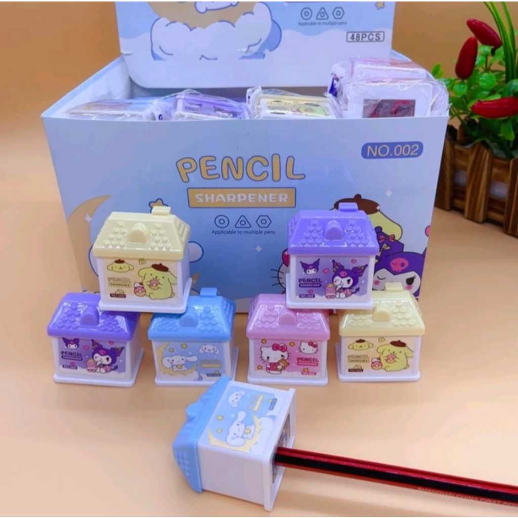 

Rautan Pensil Sanrio/ Serutan Orotan Ongotan Bentuk Rumah Karakter Sanrio/ Pencil Sharpener 2Lubang Sanrio 002
