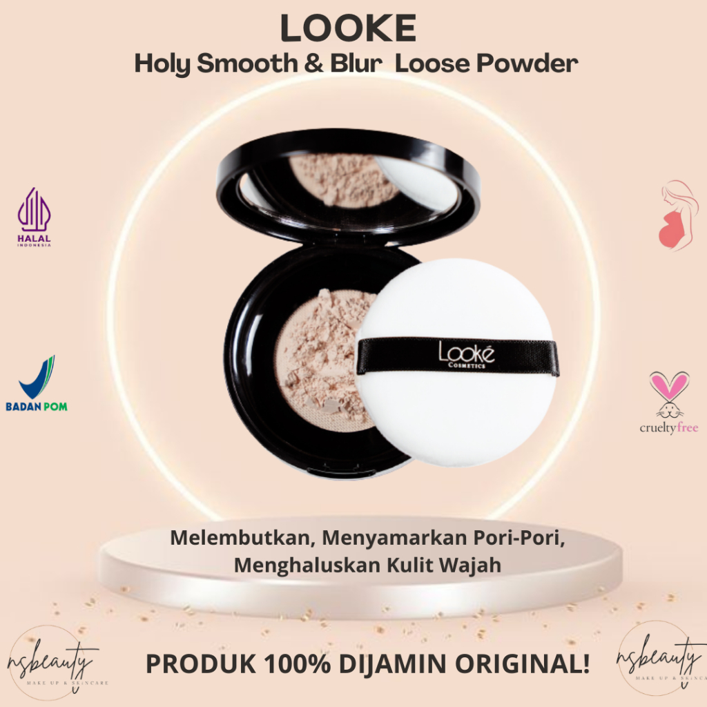 NS - Looke Holy Smooth & Blur Loose Powder Freya / Terra / Rhea / Restia Bedak Tabur Melembutkan Waj