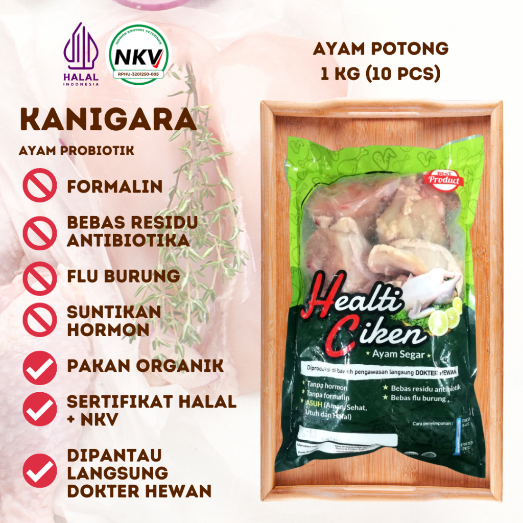 

HEALTI CIKEN AYAM POTONG ISI 10 HALAL HEALTHY CHICKEN 0,9-1KG