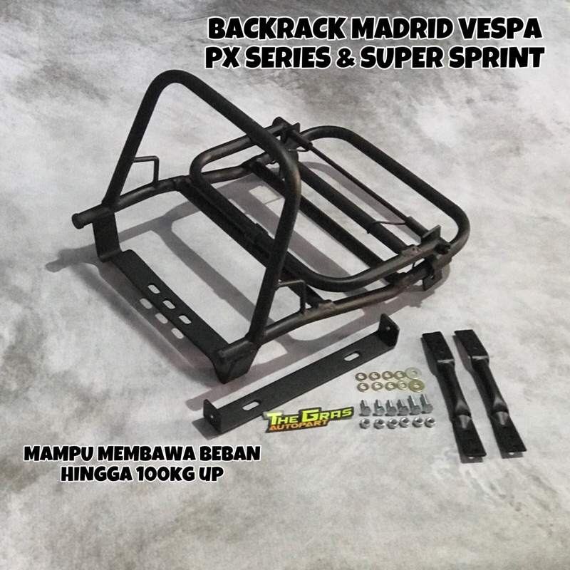 Backrak Vespa Backrak Madrid Tebal Vespa Super Sprint PX PS Exclusive Excel Rak Belakang Vespa