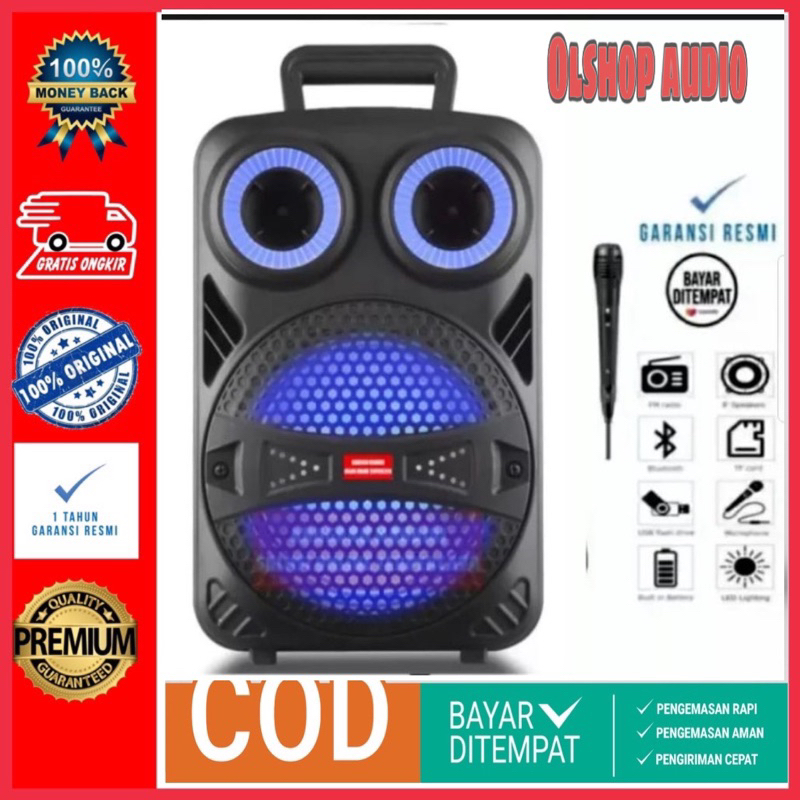 Speaker Bluetooth Karaoke Full Bass Ukuran Besar Bonus Mic Murah / Speaker Salon Aktif Polytron Kimi