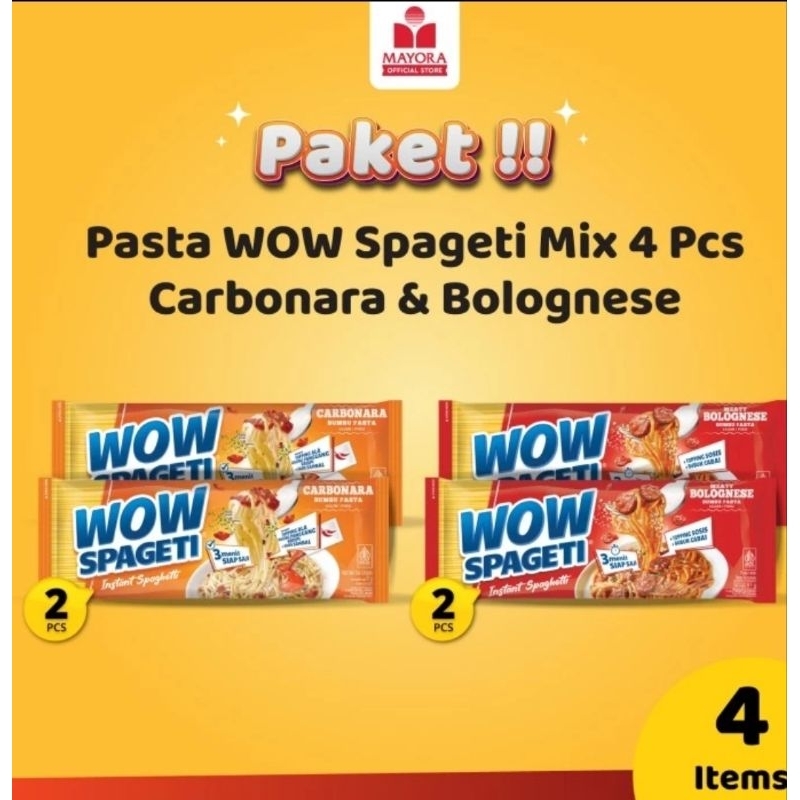

Paket Wow Spageti Mix 4pcs Carbonara Bolognese