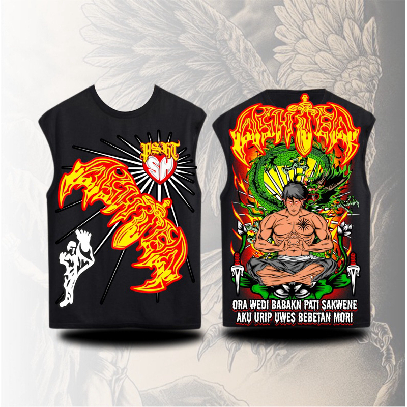 Kaos Singlet PSHT ASHTER Motif Terbaru Desain Sablon Full Punggung