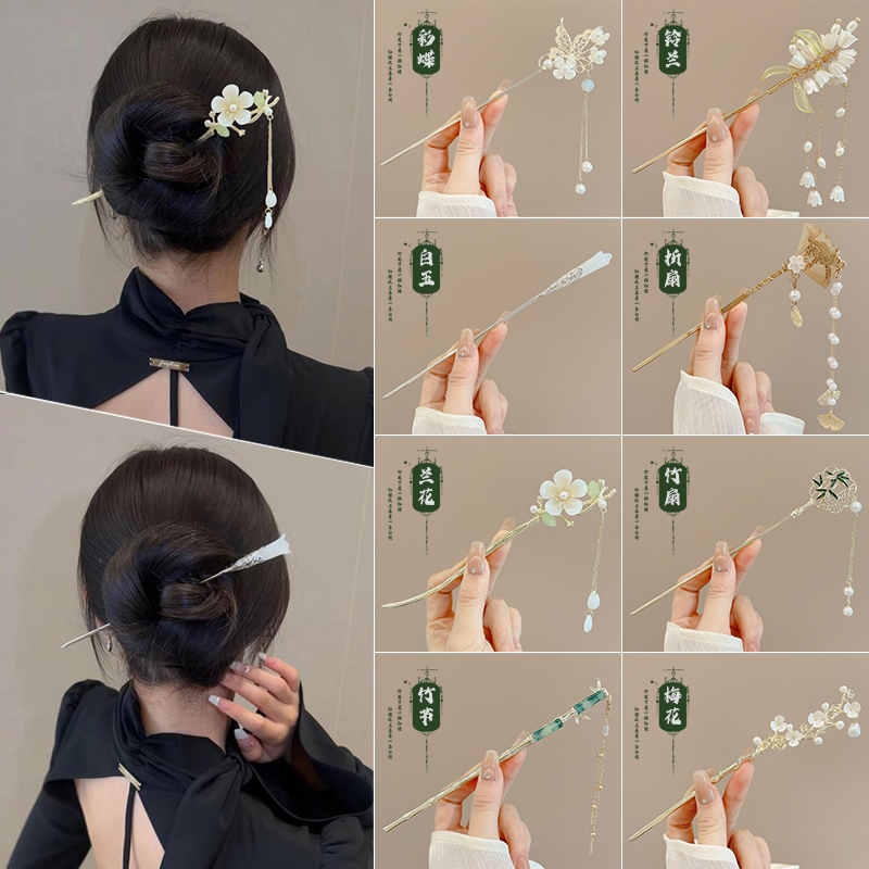 Tassel Headwear Tusuk Konde Rambut Tusuk Rambut Rumbai Garpu Rambut Cina tusuk konde Vintage Wanita