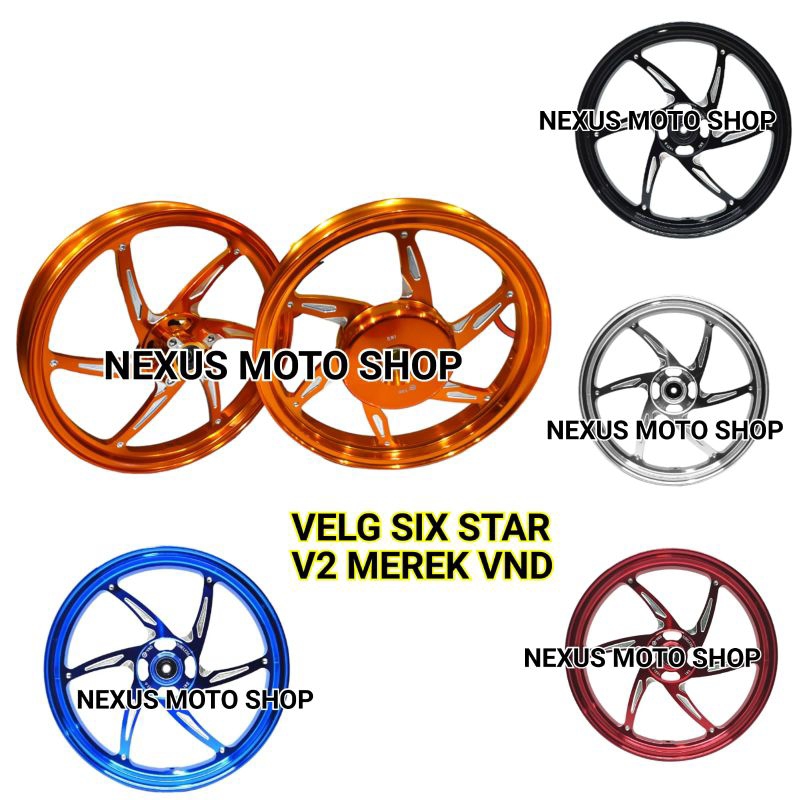 velg vnd six star v2 mio sporty /m3 / Mio lama/ Mio j/soul GT  velg vnd soul gt125 velg vnd six star