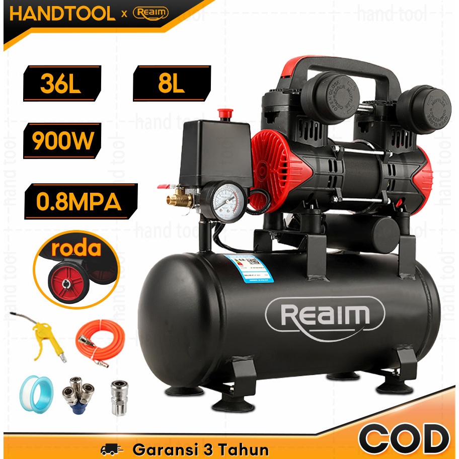 Reaim Mesin Kompresor Angin 36L 1100W kompresor udara Kompresor Angin Mesin Pompa Angin  Kompresor U
