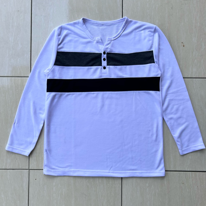 KAOS KANCING LENGAN PANJANG - KAOS PRIA LENGAN PANJANG - KAIS KANCING PRIA LENGAN PANJANG