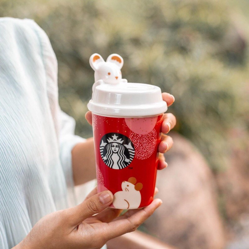 PROMO New Starbucks China 2020 Chinese New Year Of The Rat Year Mug Shape Piggy Ban koin bank cerami