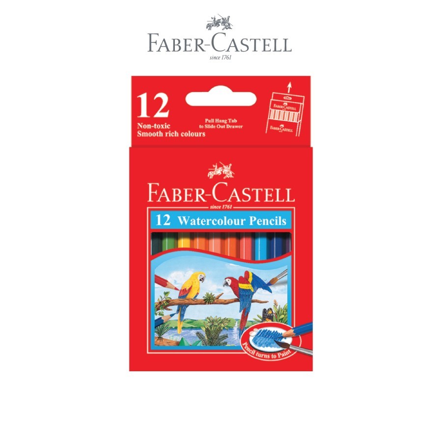 

Faber-Castell Watercolour Pencils 12S / Pensil Warna Faber-castell Water Color 12 Pendek