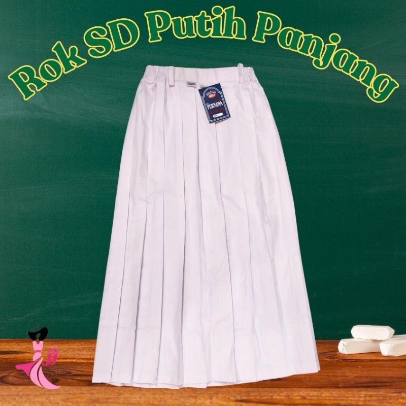 rok seragam sd putih panjang / rok sd putih panjang / rok sd putih / bawahan sd putih / rok anak put