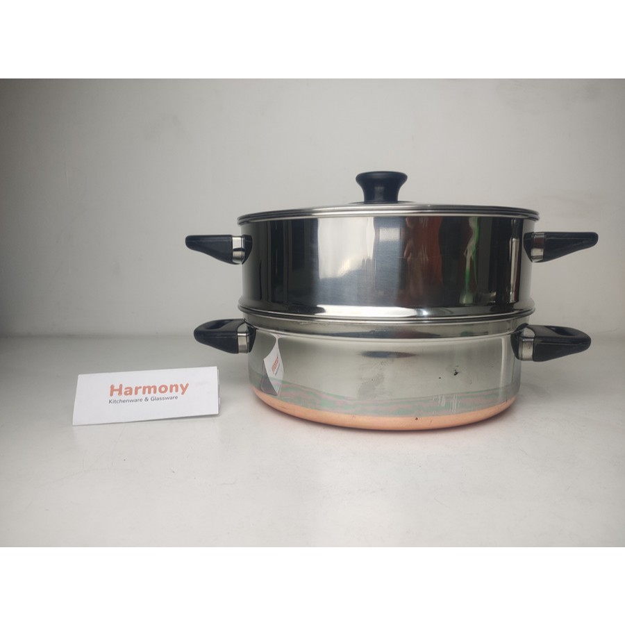 Maspion Langseng Orozeta 28cm Susun 2 Full Stainless Handle Ebonit