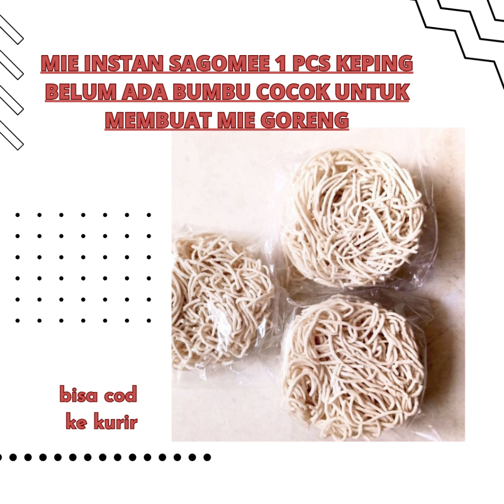

Mie instan sagomee 1 pcs keping belum ada bumbu cocok untuk membuat mie goreng