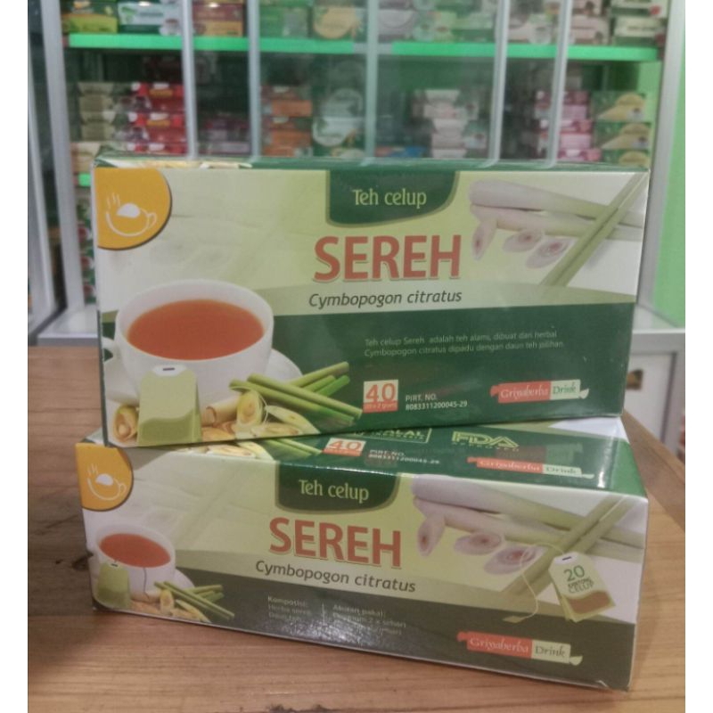 

Teh Sereh | Teh Serai Wedang Sere Asli Minuman Nikmat Berkhasiat Herbal Original isi 20 kantong