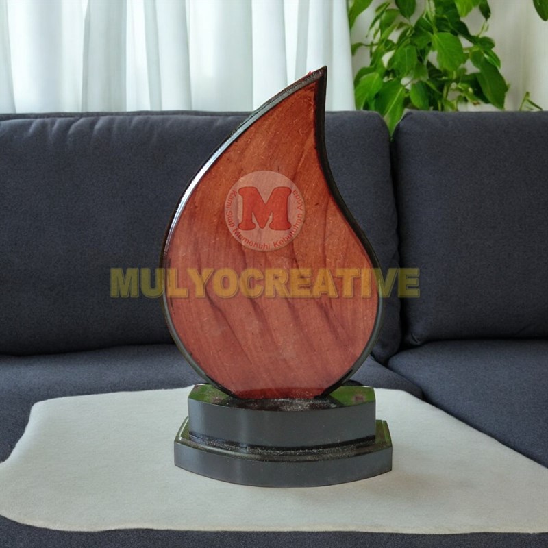 Plakat Kayu Model Daun - Plakat Kayu Daun Polos - Vandel Kayu Polos