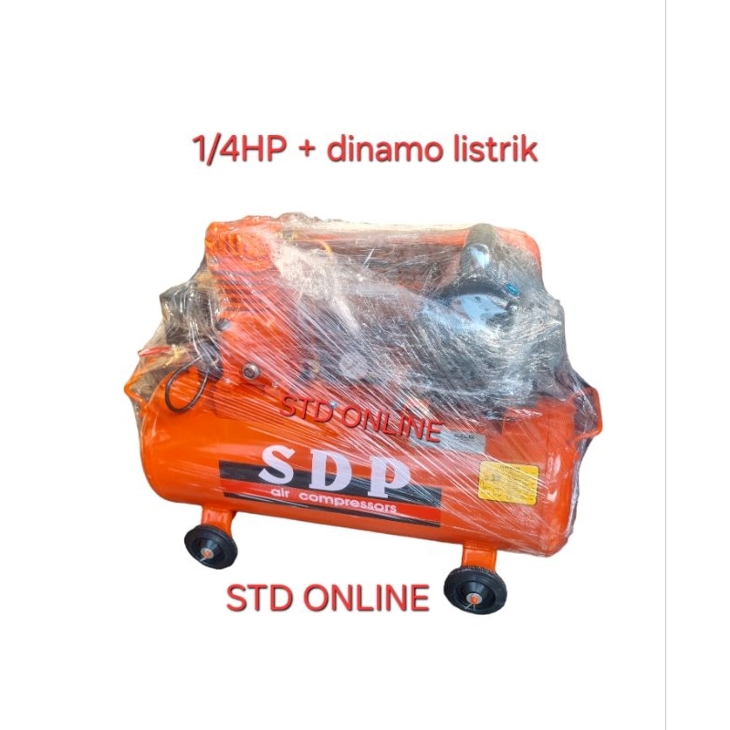 Kompresor angin SDP 1/4 HP + Dinamo listrik SDP KOMPLIT