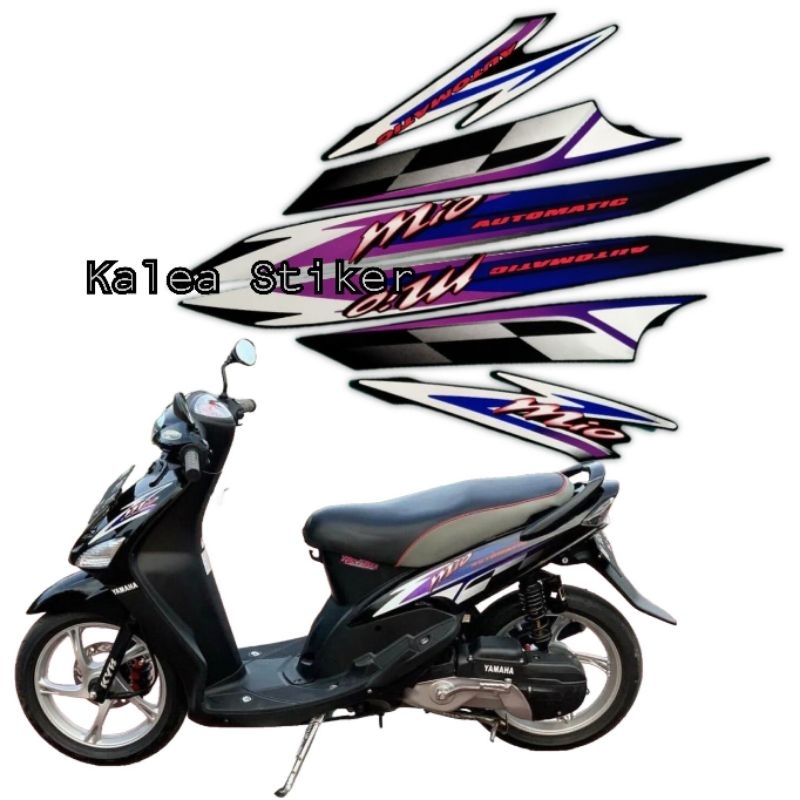 Stiker Striping List Body Full Set Motor Yamaha Mio Sporty 2003 Bendera Hitam