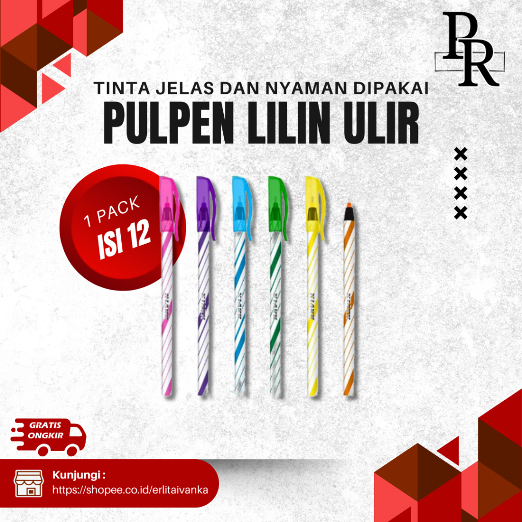 

PR-PULPEN LILIN ULIR WARNA WARNI 1 PACK ISI 12 PCS