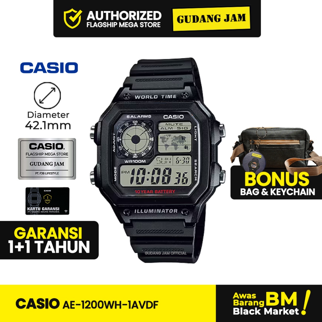 Jam Tangan Casio AE-1200WH-1AVDF AE-1200WH AE-1200 AE1200WH AE 1200WH