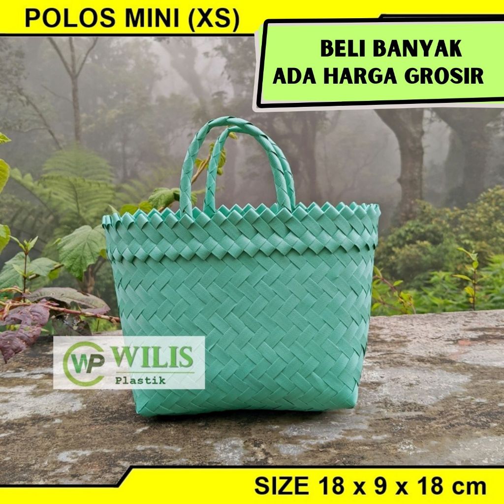 Tas Anyaman Plastik Mini Polos untuk Souvenir Parcel Hadiah Bingkisan Hampers Keranjang Anyam