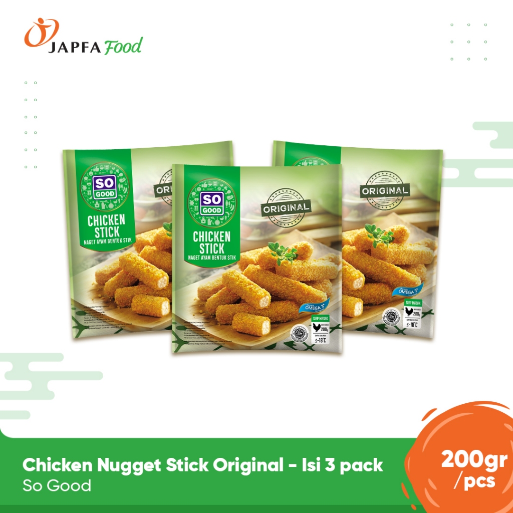 

So Good Chicken Stick Original / Naget Ayam Stik 200gr - Isi 3 pack