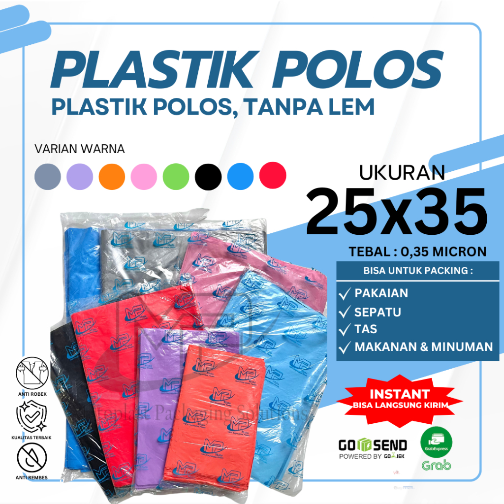 Termurah Plastik HD Packing Tanpa Plong 25x35 isi 100 lbr