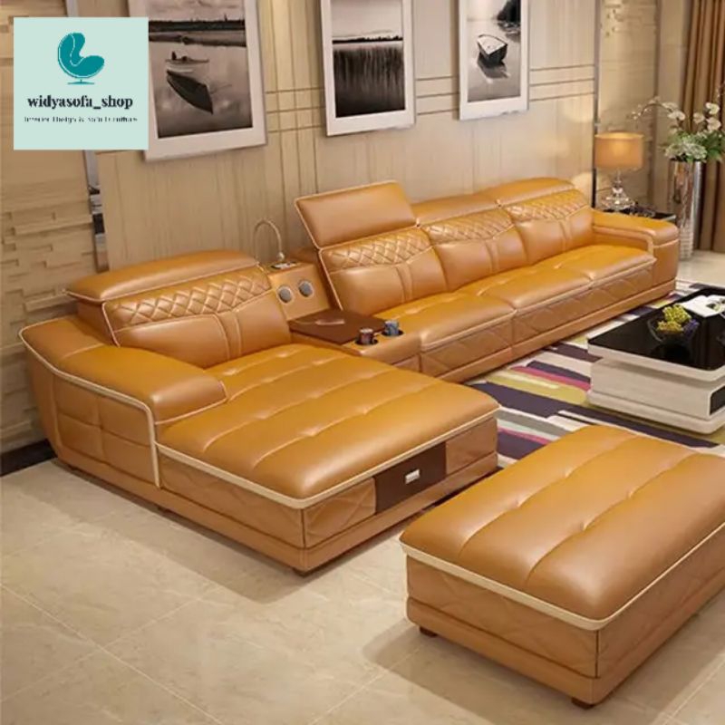 Sofa Letter L Shape Sofa Ruang Tamu Sofa Kulit Sofa Jati Berkualitas Premium