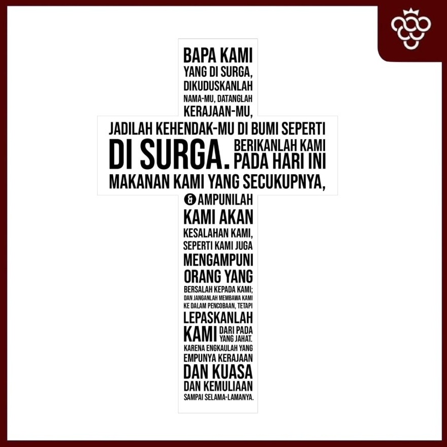 Hiasan Dinding Salib Doa Bapa Kami