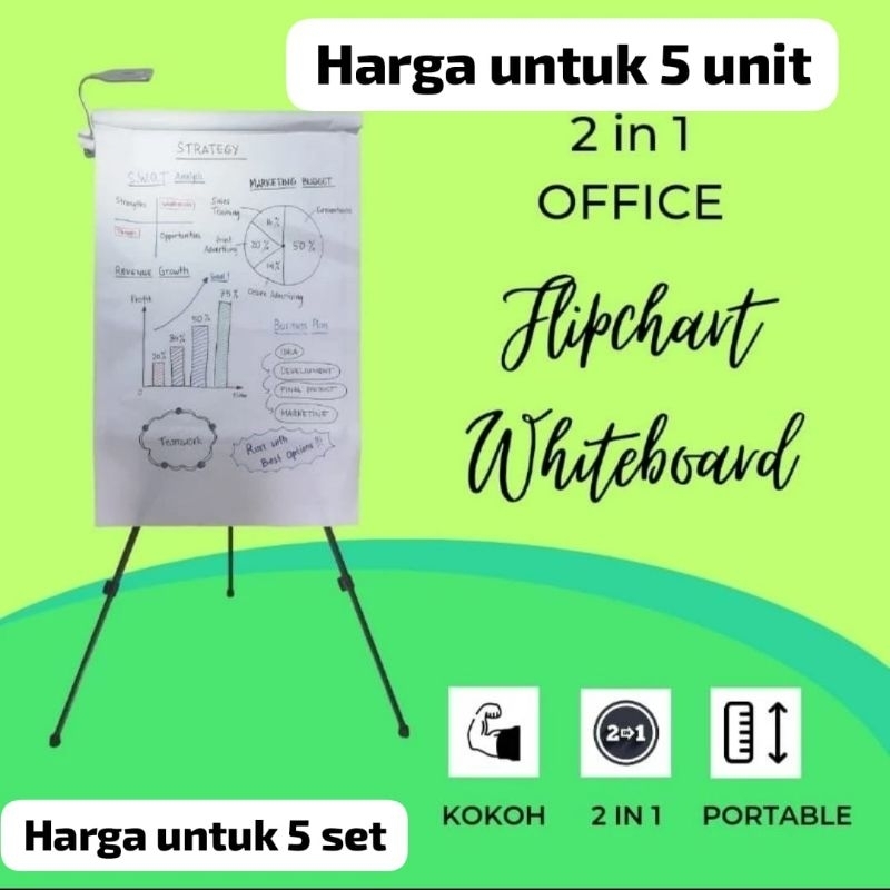 

SMART OFFICE PAPAN TULIS FLIPCHART SET DENGAN LAMPU (5 PCS)