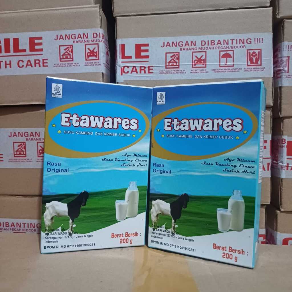 

Etawares - Susu Kambing Etawa Murni + Krimer Bubuk yang Berkhasiat Tinggi Memiliki Kandungan Protein dan Vitamin Kompleks