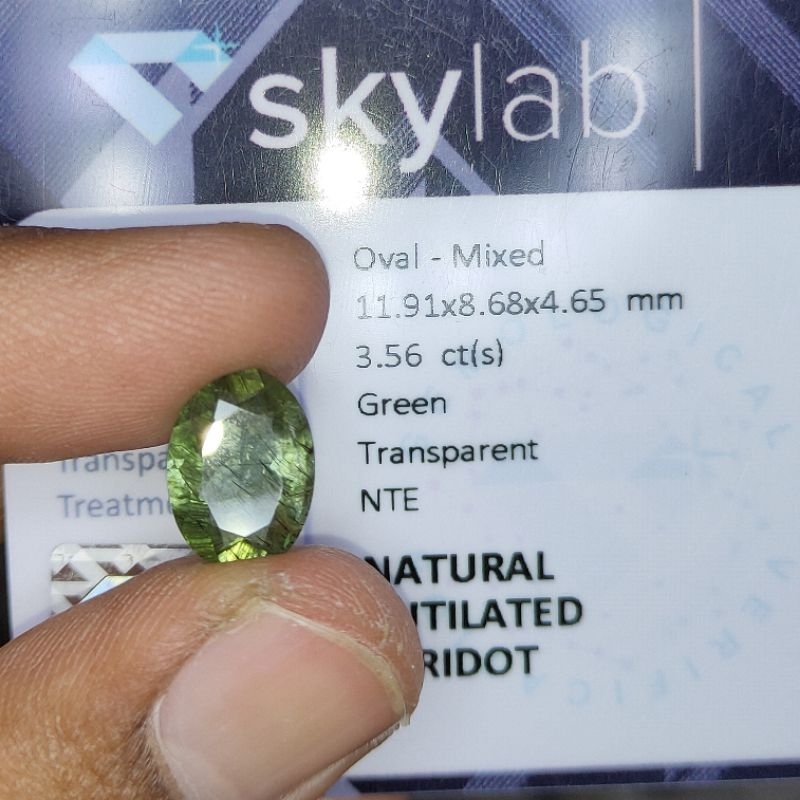 MEMO SKYLAB 1581 NATURAL RUTILATED PERIDOT RAMBUT HITAM