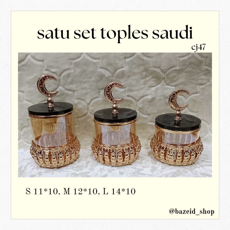 SET TOPLES KACA SAUDU / CANDY JAR SET / SET TOPLES CANTIK
