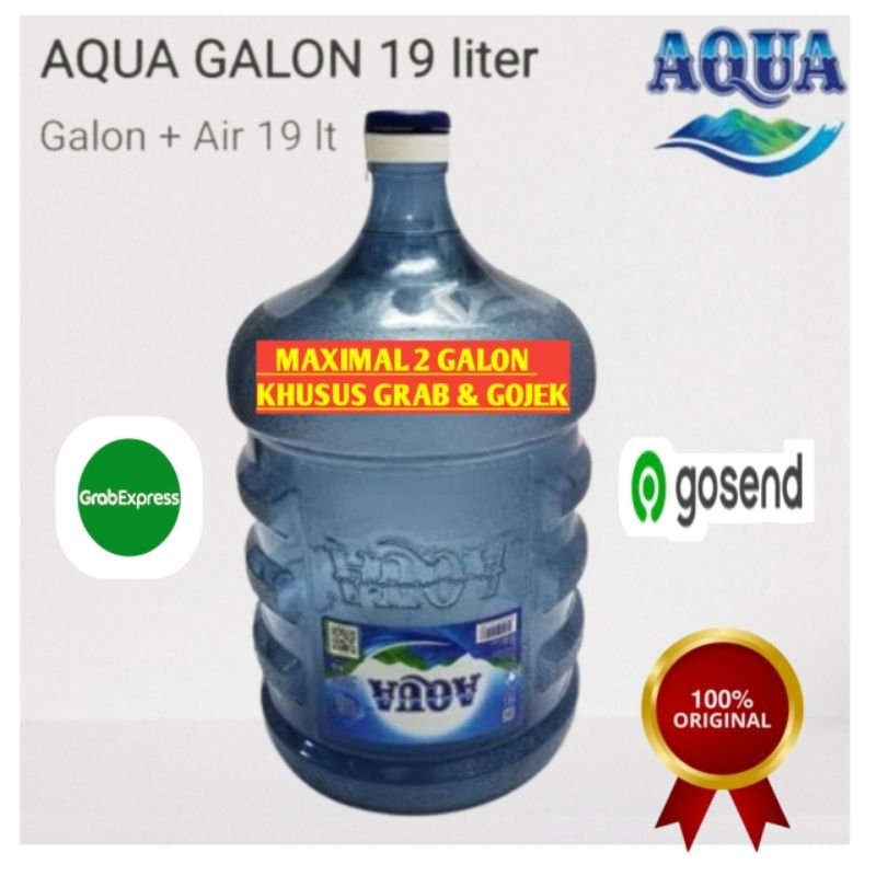 

Aqua Galon 19Liter Original khusus via grab dan gojek