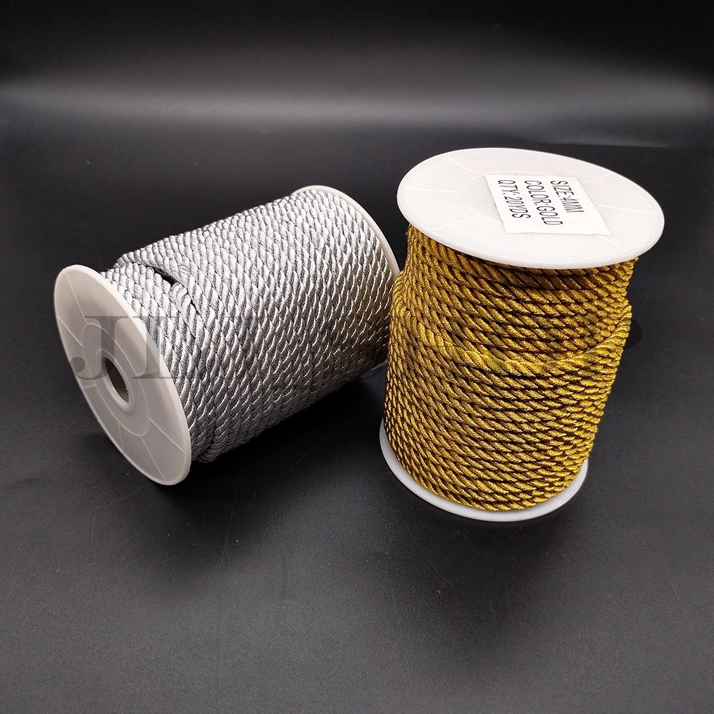 

Tali kur tambang 4mm goldsilver untuk tali craft tali souvernir dll meteran KODE H6N7