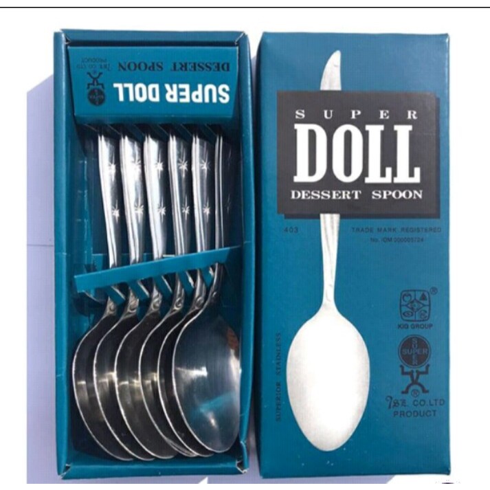 6pcs sendok makan super doll ORIGINAL TEBAL isi 6pcs / sendok stainless super doll / sendok dan garp