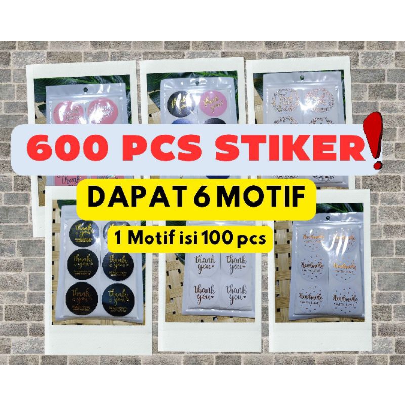 

(600 pcs 3.8 CM)Stiker Thank you (1 pck isi 100 pcs)stiker makanan minuman