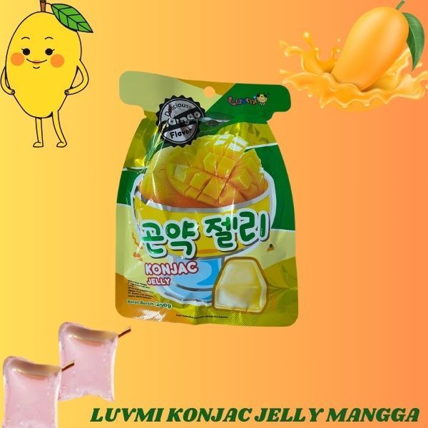 

LUVMI KONJAC JELLY 200G RASA BUAH MANGGA JELLY ANEKA RASA BUAH MANIS CEMILAN AGAR AGAR SNACK YUMMY VIRAL