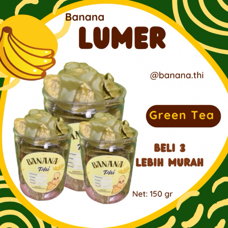 

KERIPIK PISANG LUMER / KRIPIK PISANG LUMER / BANANA LUMER / 3 TOPLES PISANG LUMER RASA GREEN TEA