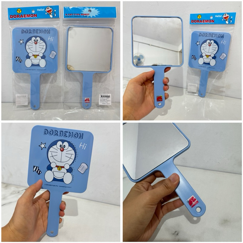 Cermin Gagang Doraemon - Cermin Kaca Tangan Karakter