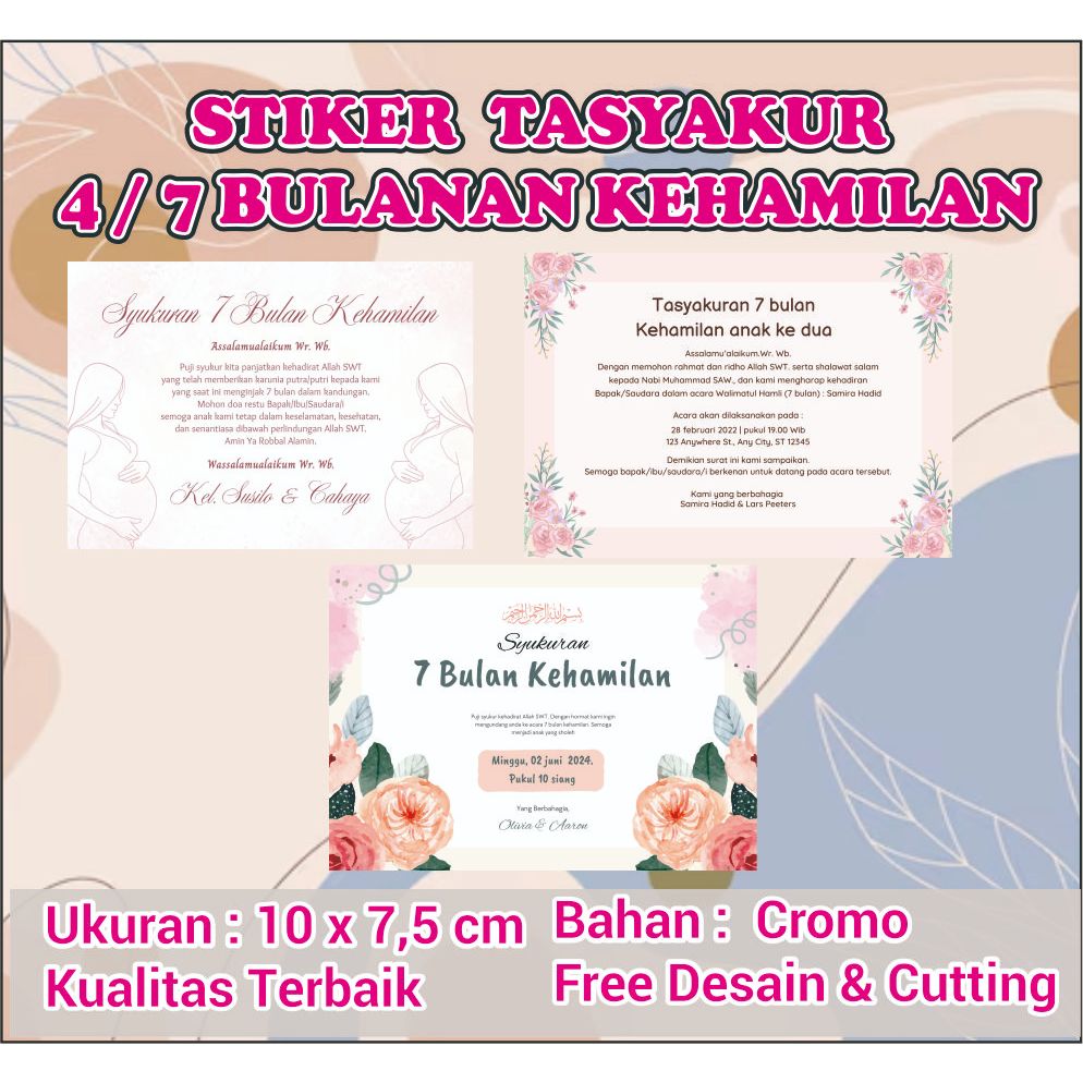 

Cetak Kartu Tasyakuran 4 Bulanan, Tasyakuran 7 Bulanan Kehamilan