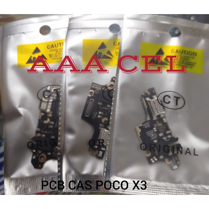 PCB ATAU PAPAN CHARGER+KONEKTOR+IC CAS POCO X3 ORI